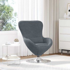 Sillón huevo Gris oscuro 63 x 73 x 90 cm Terciopelo en Sillones | Comprar online en Foru.es