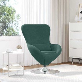 Sillón huevo Verde oscuro 63 x 73 x 90 cm Terciopelo en Sillones | Comprar online en Foru.es