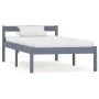 Bettgestell aus massivem, grauem Kiefernholz, 100 x 200 cm von vidaXL, Betten und Lattenroste - Ref: Foro24-283197, Preis: 66...
