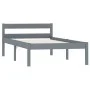 Bettgestell aus massivem, grauem Kiefernholz, 100 x 200 cm von vidaXL, Betten und Lattenroste - Ref: Foro24-283197, Preis: 66...