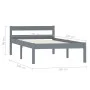 Bettgestell aus massivem, grauem Kiefernholz, 100 x 200 cm von vidaXL, Betten und Lattenroste - Ref: Foro24-283197, Preis: 66...