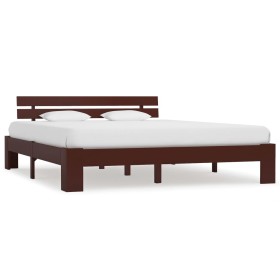 Estructura de cama madera maciza pino marrón oscuro 180x200 cm de vidaXL, Camas y somieres - Ref: Foro24-283177, Precio: 133,...