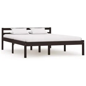 Estructura de cama madera maciza pino marrón oscuro 120x200 cm de vidaXL, Camas y somieres - Ref: Foro24-283204, Precio: 106,...