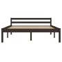 Dunkelbrauner Bettrahmen aus massivem Kiefernholz, 120 x 200 cm von vidaXL, Betten und Lattenroste - Ref: Foro24-283204, Prei...