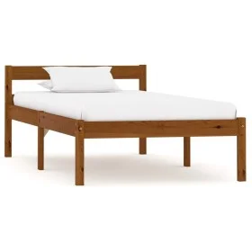 Estructura de cama madera maciza pino marrón miel 100x200 cm de vidaXL, Camas y somieres - Ref: Foro24-283209, Precio: 63,00 ...