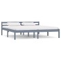 Estructura de cama de madera maciza de pino gris 160x200 cm de vidaXL, Camas y somieres - Ref: Foro24-283200, Precio: 100,64 ...