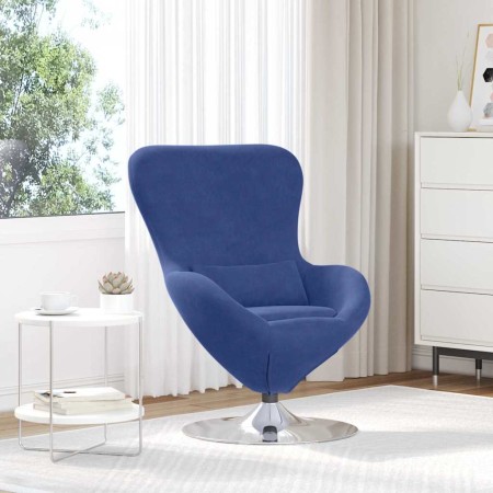 Sillón huevo Azul Policía 63 x 73 x 90 cm Terciopelo en Sillones | Comprar online en Foru.es