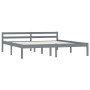 Estructura de cama de madera maciza de pino gris 160x200 cm de vidaXL, Camas y somieres - Ref: Foro24-283200, Precio: 100,64 ...