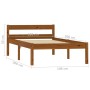 Estructura de cama madera maciza pino marrón miel 100x200 cm de vidaXL, Camas y somieres - Ref: Foro24-283209, Precio: 77,56 ...