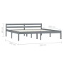 Estructura de cama de madera maciza de pino gris 160x200 cm de vidaXL, Camas y somieres - Ref: Foro24-283200, Precio: 100,64 ...