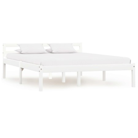 Estructura de cama de madera maciza de pino blanco 120x200 cm de vidaXL, Camas y somieres - Ref: Foro24-283186, Precio: 136,5...