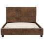 Estructura de cama de piel de ante artificial marrón 90x200 cm de vidaXL, Camas y somieres - Ref: Foro24-284780, Precio: 123,...