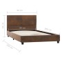 Estructura de cama de piel de ante artificial marrón 90x200 cm de vidaXL, Camas y somieres - Ref: Foro24-284780, Precio: 123,...