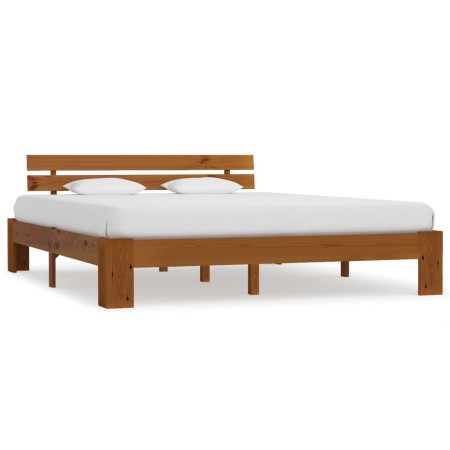 Estructura de cama madera maciza pino marrón miel 180x200 cm de vidaXL, Camas y somieres - Ref: Foro24-283183, Precio: 183,62...