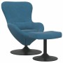 Silla Huevo con Puff Azul 63 x 73 x 90 cm Terciopelo en Sillones | Comprar online en Foru.es