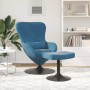 Silla Huevo con Puff Azul 63 x 73 x 90 cm Terciopelo en Sillones | Comprar online en Foru.es