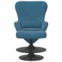 Silla Huevo con Puff Azul 63 x 73 x 90 cm Terciopelo en Sillones | Comprar online en Foru.es