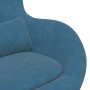 Silla Huevo con Puff Azul 63 x 73 x 90 cm Terciopelo en Sillones | Comprar online en Foru.es