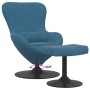 Silla Huevo con Puff Azul 63 x 73 x 90 cm Terciopelo en Sillones | Comprar online en Foru.es