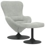 Silla Huevo con Puff Gris Claro 63 x 73 x 90 cm Terciopelo en Sillones | Comprar online en Foru.es