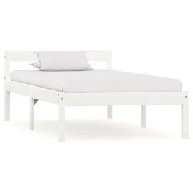 Solid white pine wood bed frame 90x200 cm by vidaXL, Beds and slatted bases - Ref: Foro24-283184, Price: 94,94 €, Discount: %