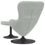 Silla Huevo con Puff Gris Claro 63 x 73 x 90 cm Terciopelo en Sillones | Comprar online en Foru.es