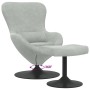 Silla Huevo con Puff Gris Claro 63 x 73 x 90 cm Terciopelo en Sillones | Comprar online en Foru.es