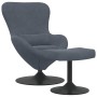 Silla Huevo con Puff Gris oscuro 63 x 73 x 90 cm Terciopelo en Sillones | Comprar online en Foru.es