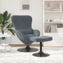 Silla Huevo con Puff Gris oscuro 63 x 73 x 90 cm Terciopelo en Sillones | Comprar online en Foru.es