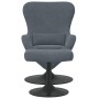 Silla Huevo con Puff Gris oscuro 63 x 73 x 90 cm Terciopelo en Sillones | Comprar online en Foru.es