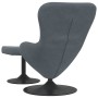 Silla Huevo con Puff Gris oscuro 63 x 73 x 90 cm Terciopelo en Sillones | Comprar online en Foru.es