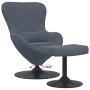 Silla Huevo con Puff Gris oscuro 63 x 73 x 90 cm Terciopelo en Sillones | Comprar online en Foru.es