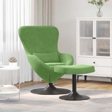 Silla Huevo con Puff Verde claro 63 x 73 x 90 cm Terciopelo en Sillones | Comprar online en Foru.es