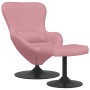 Silla Huevo con Puff Rosa 63 x 73 x 90 cm Terciopelo en Sillones | Comprar online en Foru.es