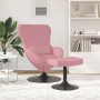 Silla Huevo con Puff Rosa 63 x 73 x 90 cm Terciopelo en Sillones | Comprar online en Foru.es