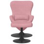 Silla Huevo con Puff Rosa 63 x 73 x 90 cm Terciopelo en Sillones | Comprar online en Foru.es