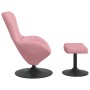 Silla Huevo con Puff Rosa 63 x 73 x 90 cm Terciopelo en Sillones | Comprar online en Foru.es
