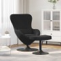 Silla Huevo con Puff Negro 63 x 73 x 90 cm Terciopelo en Sillones | Comprar online en Foru.es