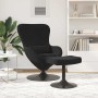 Silla Huevo con Puff Negro 63 x 73 x 90 cm Terciopelo en Sillones | Comprar online en Foru.es