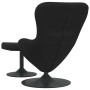 Silla Huevo con Puff Negro 63 x 73 x 90 cm Terciopelo en Sillones | Comprar online en Foru.es