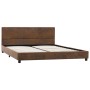 Estructura de cama de piel de ante artificial marrón 120x200 cm de vidaXL, Camas y somieres - Ref: Foro24-284782, Precio: 141...