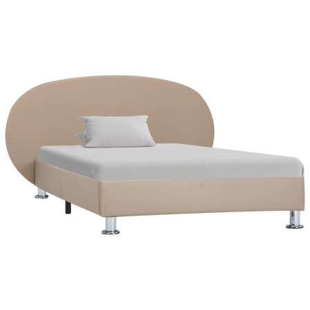Estructura de cama de cuero sintético color capuchino 100x200cm de vidaXL, Camas y somieres - Ref: Foro24-285421, Precio: 143...