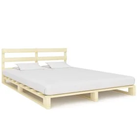 Solid pine wood pallet bed frame 200x200 cm by vidaXL, Beds and slatted bases - Ref: Foro24-285247, Price: 173,45 €, Discount: %