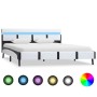 Estructura de cama con LED cuero sintético blanco 140x200 cm de vidaXL, Camas y somieres - Ref: Foro24-280299, Precio: 167,36...