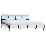 Bed frame with LED white synthetic leather 140x200 cm by vidaXL, Beds and slatted bases - Ref: Foro24-280299, Price: 160,59 €...