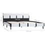 Estructura de cama con LED cuero sintético blanco 140x200 cm de vidaXL, Camas y somieres - Ref: Foro24-280299, Precio: 167,36...