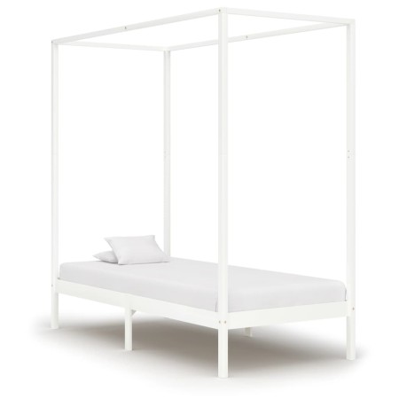 Estructura cama con dosel madera maciza pino blanco 90x200 cm de vidaXL, Camas y somieres - Ref: Foro24-283262, Precio: 169,0...
