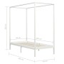 Estructura cama con dosel madera maciza pino blanco 90x200 cm de vidaXL, Camas y somieres - Ref: Foro24-283262, Precio: 169,0...