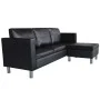Sofá modular de 3 plazas de cuero artificial negro de vidaXL, Sofás - Ref: Foro24-241979, Precio: 457,08 €, Descuento: %
