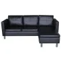 Sofá modular de 3 plazas de cuero artificial negro de vidaXL, Sofás - Ref: Foro24-241979, Precio: 457,08 €, Descuento: %